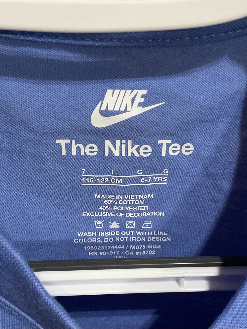 Nike Blue Short-Sleeve Tee with Multicolor 'Just Do It' Graphic